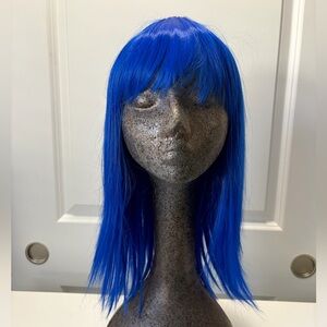 Theia Electric Blue Medium Length Wig with Bangs